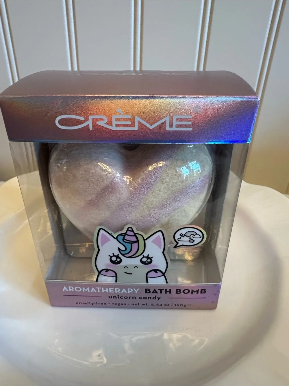 Crème Pink & Gold Heart Aromatherapy Bath Bomb - Unicorn Candy